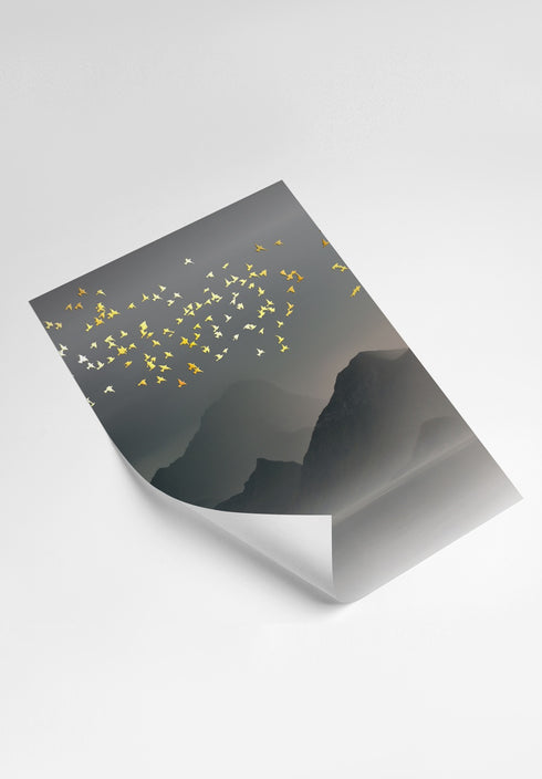 Liście Złoty Zestaw 2 Plakatów 50x70cm